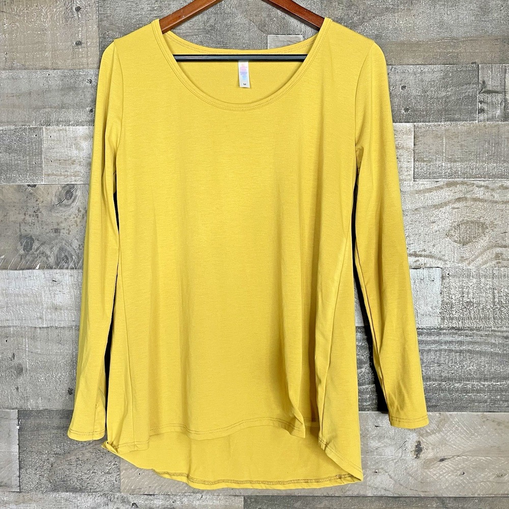 LuLaRoe Long Sleeve Tunic Pullover Top Womens Size M‎ Solid Mustard Stretch